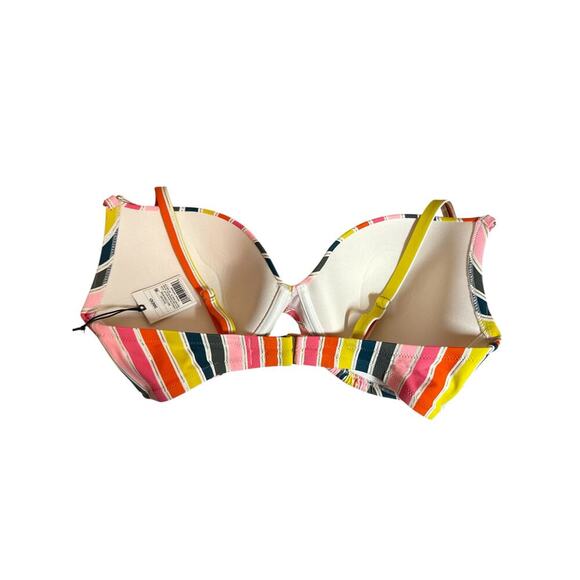 Shade and Shore Women's Padded Underwire Striped Bikini Top Size 38DD Multi NWT - Picture 6 of 7